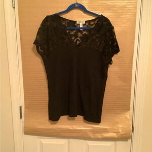 ABDIANCE APPAREL ~BLACK BLOUSE~ LACE DETAIL~3X